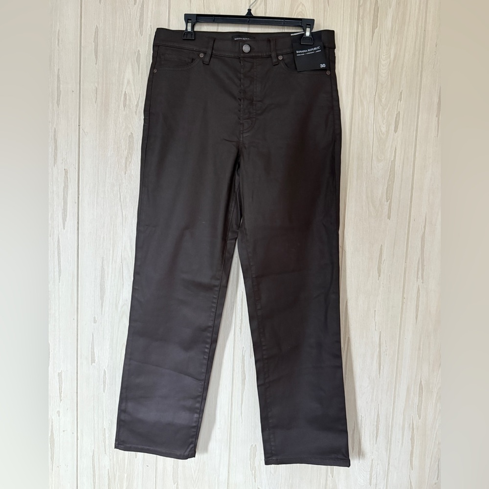 Banana Republic Women's High Rise Straight Jeans in Brown, Size 30